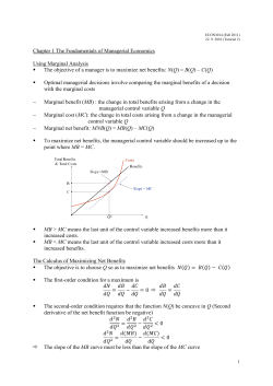 Chapter 1 The Fundamentals of Managerial Economics Using