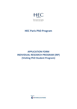 IRP application form