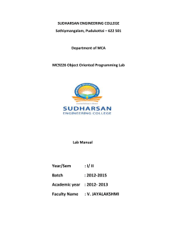 Object Oriented Programming Laboratory
