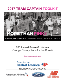 2017 team captain toolkit - Susan G Komen&reg; Orange County
