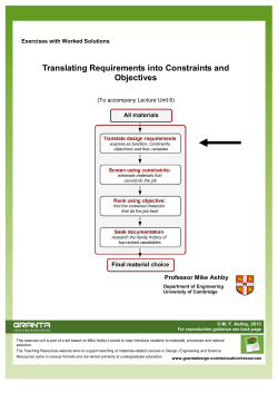 Translating Requirements into Constraints and Objectives