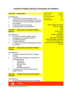 Creative Problem Solving Techniques