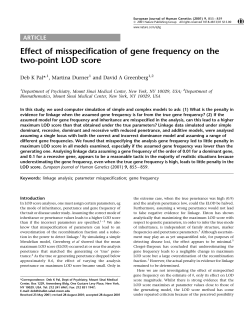Effect of misspecification of gene frequency on the two-point
