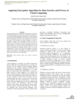 Applying Encryption Algorithm for Data Security and Privacy in