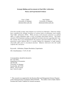 Strategic Bidding and Investments in Final Offer Arbitration: Theory