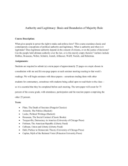Authority and Legitimacy: Basis and Boundaries of Majority Rule