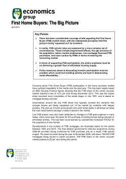 First Home Buyers: The Big Picture