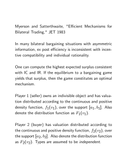 Myerson and Satterthwaite - The Ohio State University
