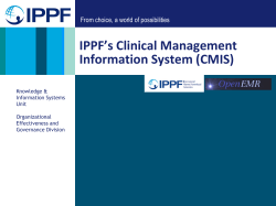IPPF*s Clinical Management Information System (CMIS)