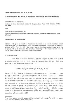 A Comment on the Proof of Noether`s Theorem is Smooth Manifolds