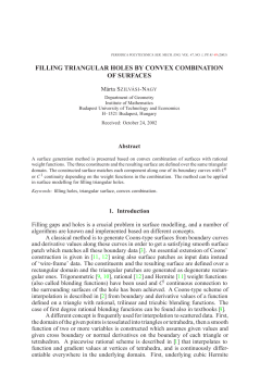 filling triangular holes by convex combination of surfaces