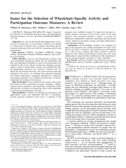 Issues for the Selection of Wheelchair