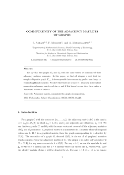 COMMUTATIVITY OF THE ADJACENCY MATRICES OF GRAPHS 1