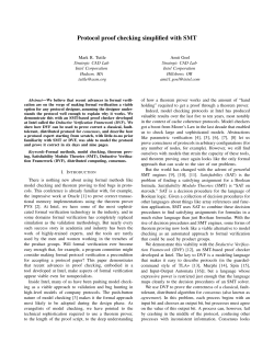Protocol proof checking simplified with SMT