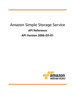 Amazon Simple Storage Service - API Reference