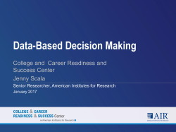 Data-Based Decision Making - Wyoming Instructional Network