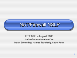 NAT/Firewall NSLP IETF63