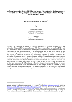 Appendix B: The 2003 Vietnam Merged Model Variables