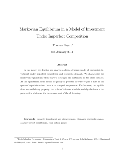 Markovian Equilibrium Investment Under Imperfect Competition