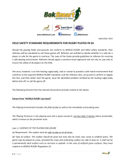 field safety standard requirements for rugby played in sa