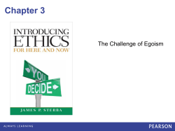 The Challenge of Egoism
