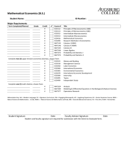 ECO Mathematical Economics 2014