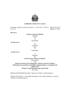 SUPREME COURT OF CANADA Citation: Quebec (Attorney