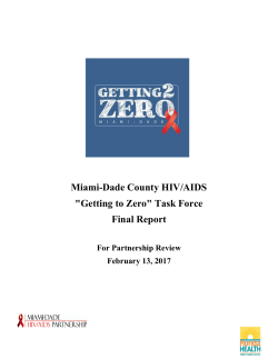 Miami-Dade County HIV/AIDS "Getting to Zero" Task Force Final