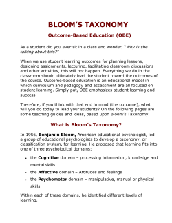 Bloom`s Taxonomy - Westmont College