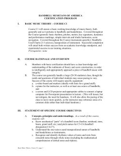 HANDBELL MUSICIANS OF AMERICA CERTIFICATION PROGRAM