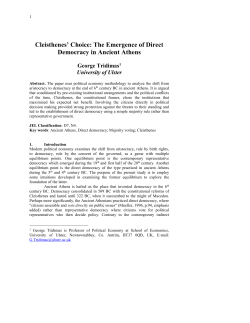 Cleisthenes` Choice - Ulster Institutional Repository