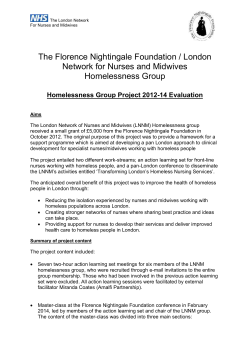 LNNM Homelessness Group Action Learning Set and Conference