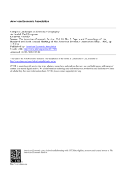 Complex Landscapes in Economic Geography