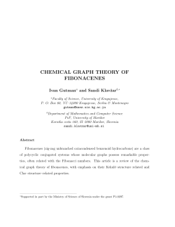 CHEMICAL GRAPH THEORY OF FIBONACENES