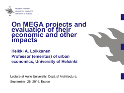 Mega Projects CBA etc Loikkanen