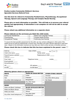Evelina London Community Services Referral Form
