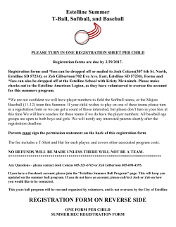 Estelline Summer T-Ball, Softball, and Baseball