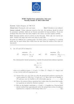 SF2812 Applied linear optimization, final exam Thursday October 21