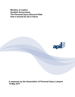 The personal injury discount rate - how it should be set in future
