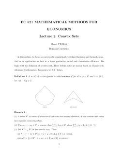EC 521 MATHEMATICAL METHODS FOR ECONOMICS Lecture 2
