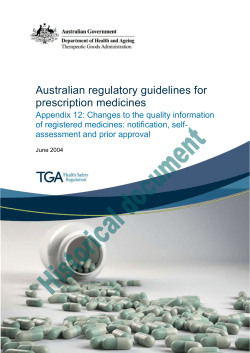 ARGPM Appendix 12 - Therapeutic Goods Administration (TGA)