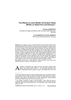 The Effects of Lower Mobile Termination Rates (MTRs) - WIK