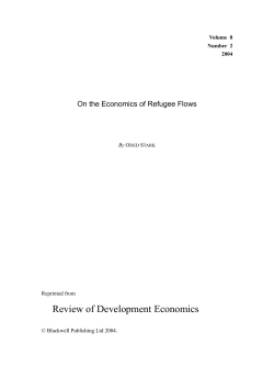 On the Economics of Refugee Flows