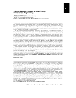 A A Model-theoretic Approach to Belief Change in Answer Set
