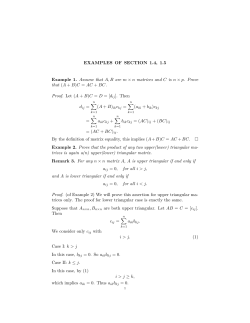 EXAMPLES OF SECTION 1.4, 1.5 Example 1. Assume that A, B are