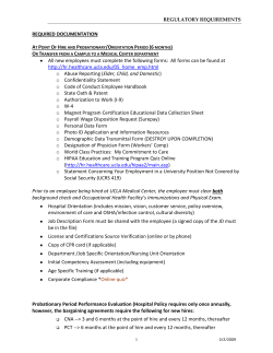 At Point Of Hire and Probationary/Orientation Period