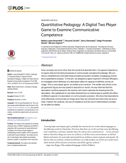 Quantitative Pedagogy: A Digital Two Player Game to Examine