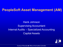 PeopleSoft Asset Management Interface Method - Auditor