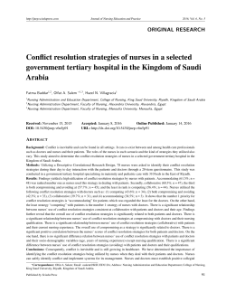 Conflict resolution strategies of nurses in a selected
