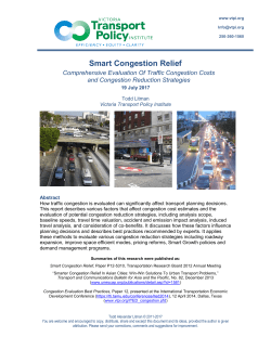 Smart Congestion Relief - Victoria Transport Policy Institute